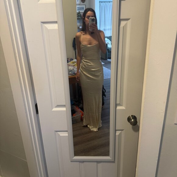 NWT Shona Joy La Lune Lace Back Maxi Dress Cream - Picture 3 of 4